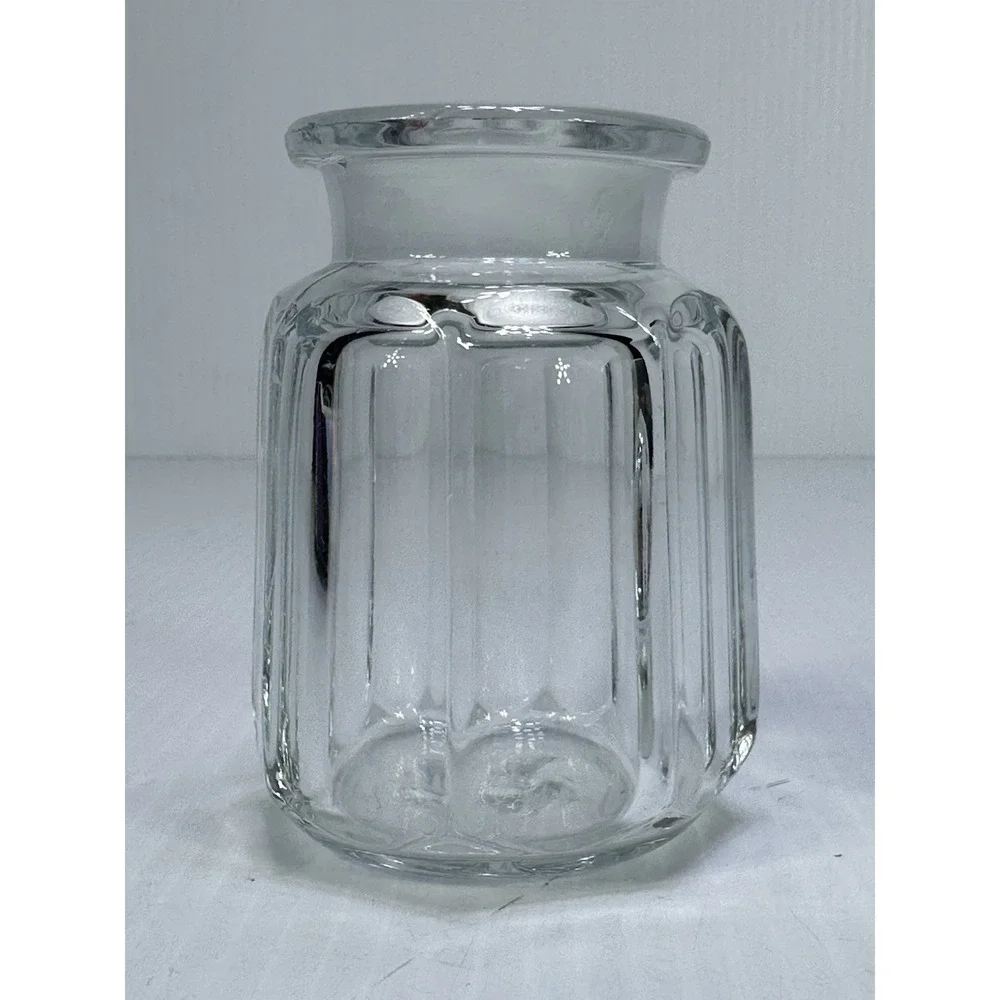 Vintage Heisey Glass Wide Flat Panel Stamped Apothecary Jar Fitted Ground Lid